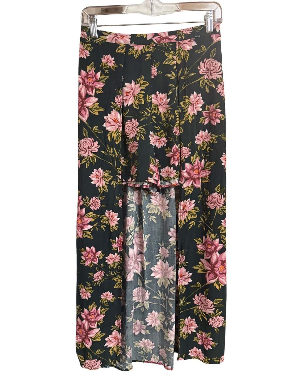 Xhilaration Floral Print Maxi Skirt with Slit Size M